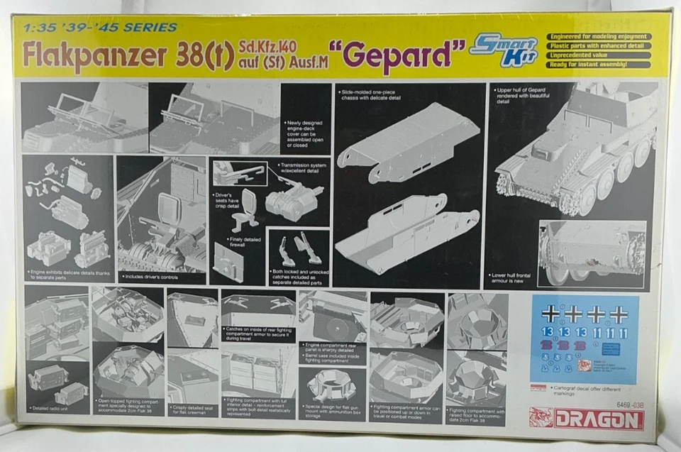 Dragon 1:35 Flakpanzer 38(t) Sd.Kfz.140 (Sf) Ausf.L "Gepard" #6469 NEW - Image 2 of 4