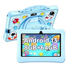 Android 13 Kids Tablet 7" 1024x600 Display 8GB 64GB Parental Control Anti-Drop