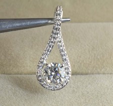 1.11 Carat Certified White Diamond Solitaire Round Cut Pendant Christmas Sale