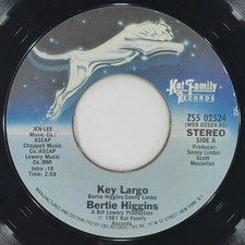 BERTIE HIGGINS Key Largo KAT FAMILY ZS5 02524 VG+ 45 RPM 1981 Soft Rock 7" Pop