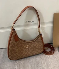 CBI02 Twisted Teri Shoulder Bag In Signature Canvas Caramel