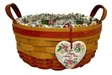 Longaberger Mother’s Day Basket of Love 1995, Protector, Liner, Tie-on