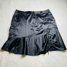 NWT Gypsy Jeans Womens Black Streetwear Fusion Gothic Y2K Mini Skirt Size 24