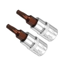 Torx Bit Socket T20 Bit 1/4-Inch Drive 1.5" L S2 Alloy Steel CR-V Socket 2Pieces