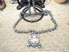 VTG. CUTE RED/PINK/BLUE/SILVER LG. OWL PENDANT NECKLACE/PINK STAR EARRINGS SET — photo 3