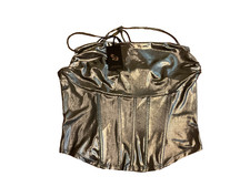 NWT-SINCERELY JULES SZ.M. METALLIC SILVER CORSET TOP 30"Chest
