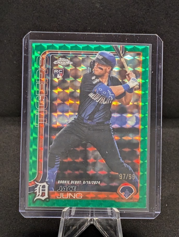 2025 Topps Chrome Update Jace Jung 97/99 RC Rookie Debut Green Geometric