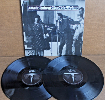ELLA & DUKE AT THE COTE D'AZURE - LIVE- 2 LP: VERVE V6-4072 - 1967 - EXC VINYL