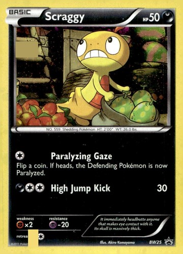 Scraggy (Cracked Ice Holo) BW25 Promo Black And White Promo Pokemon LP/MP