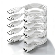AUPIM White USB Extension Cord 5FT, Type A Male to Female Extender