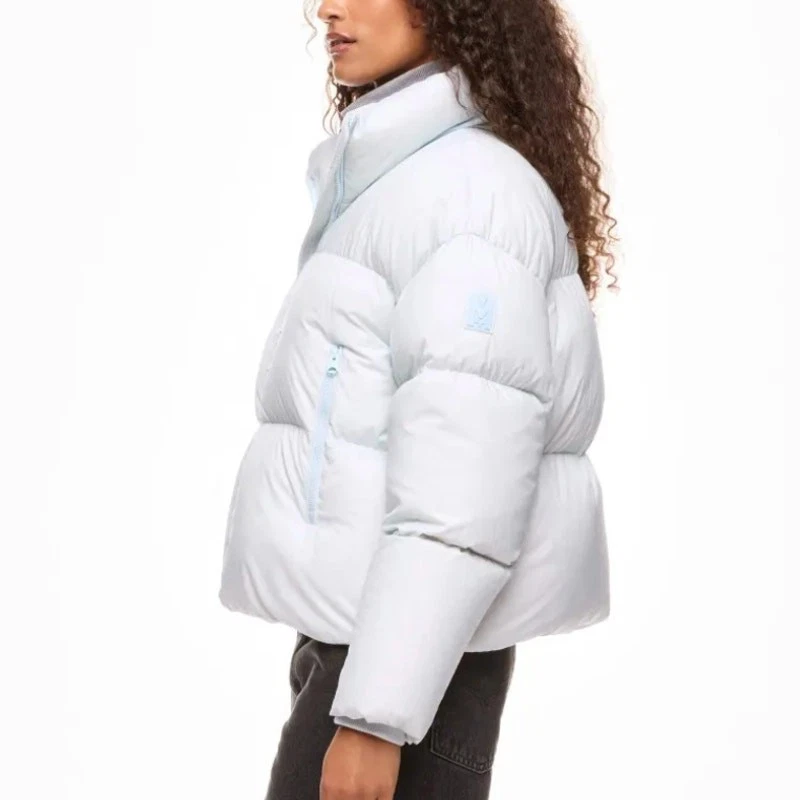 Chaqueta acolchada Mackage Power azul Tessy sembrada XS esquí corto diseñador de gran tamaño $990 Foto 2 de 4