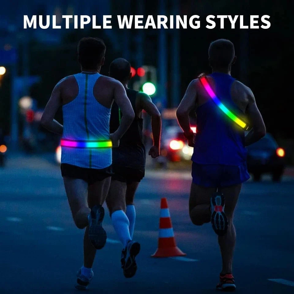 High Visibility LED Reflective Running Belt with USB Rechargeable Light - Image 3 of 4