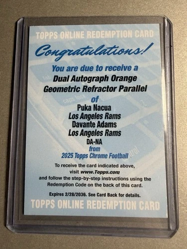 2025 Topps Chrome Davante Adams/Puka Nacua Orange Refractor (RAW)
