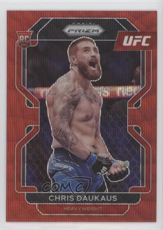 2022 Panini Prizm UFC Ruby Wave Prizm Chris Daukaus #199 fm0
