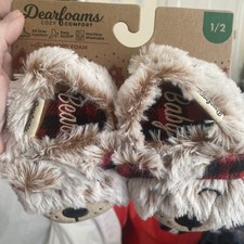 Dearfoam Toddler 3-4 Bear Slippers Lil Bear
