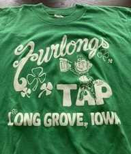 Vtg Furlongs Tap long grove Iowa Green Made In USA T-shirt Single Stitch Large L