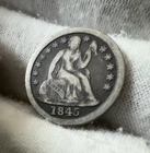 1845 ~ Seated Liberty Dime ~ Rare Date ~ F/VF ~ Affordable Example ~ LOW Mintage