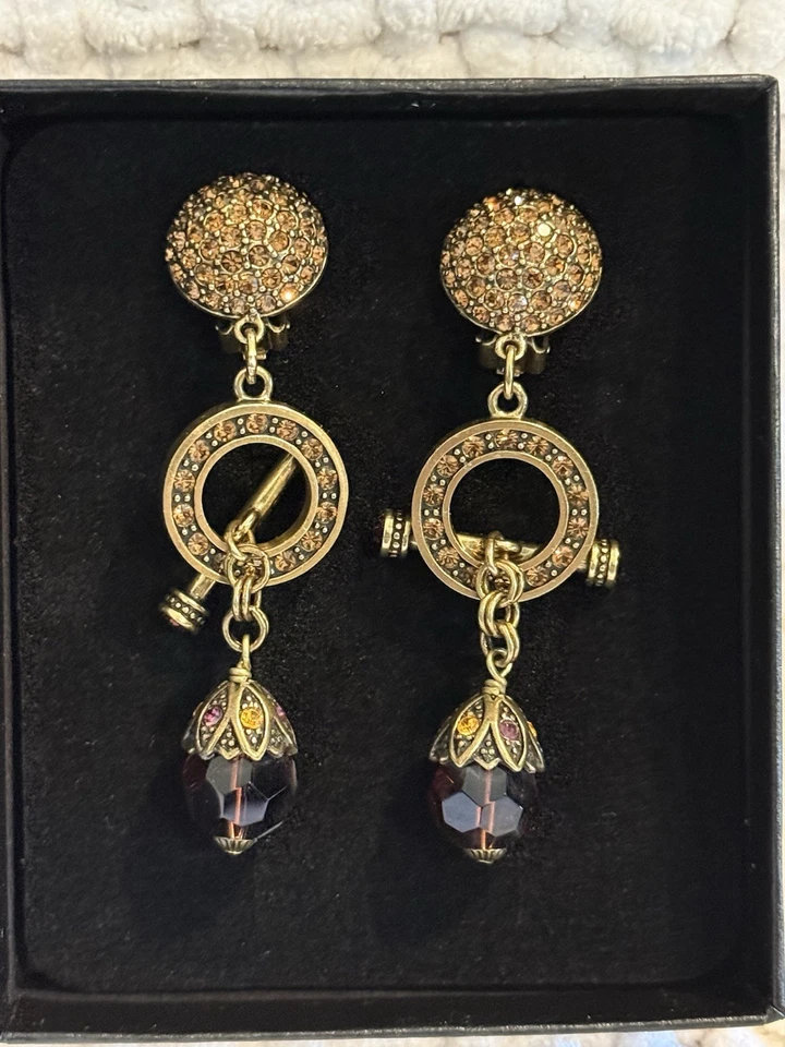 Pendientes colgantes Heidi Daus topacio borgoña nuevos en caja Foto 2 de 4