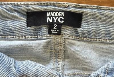 Madden NYC Women's Jeans Light Wash Size 2 Ankle Tie Line Pattern