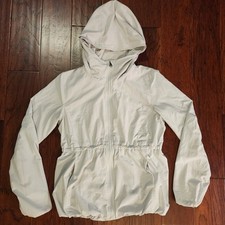 Lululemon Athletica Women's Jacket 6 White Stretch Full Zip Windbreaker Jacket 