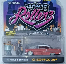 GREENLIGHT 1:64 HOMIE ROLLERZ 1955 CHEVY BEL AIR & HOMIE FIGURES FACTORY SEALED!