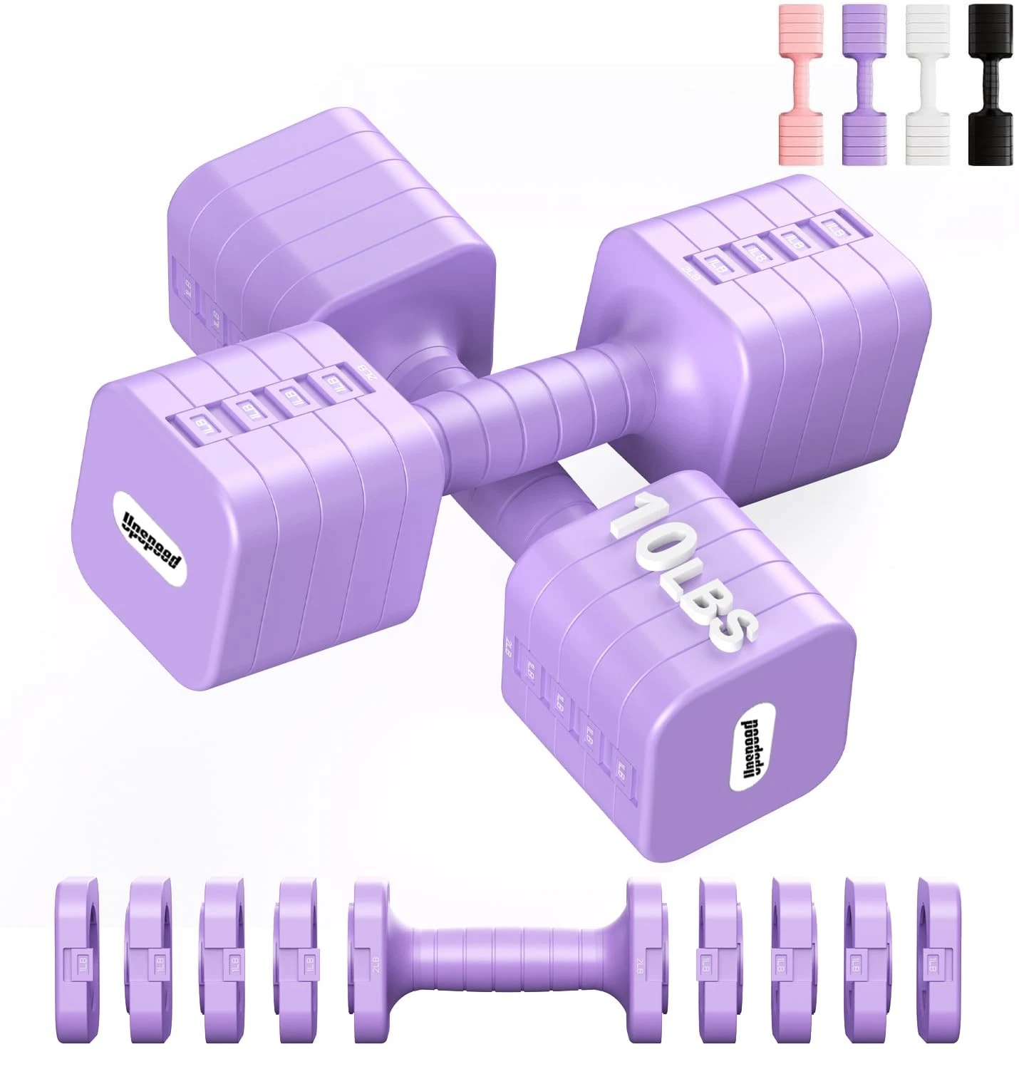 20LB Adjustable Dumbbell Set Hand Weights for Women Men, Exercise Fitness dum...