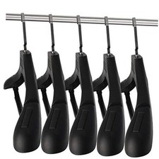 Plastic Extra Wide Suit Hangers, Pack of 15, Width: 17.7",Notched 15 Pack Black