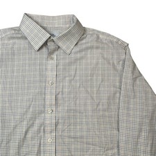 Charles Tyrwhitt Men's Checkered Non Iron Dress Long Sleeve Shirt 18/37 Classic