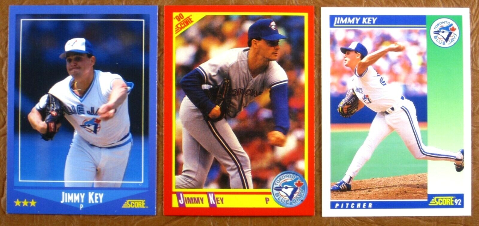 LOT (4) SCORE JIMMY KEY 1988 (#216) 1990 (#407) 1992 (#96) PACK FRESH 