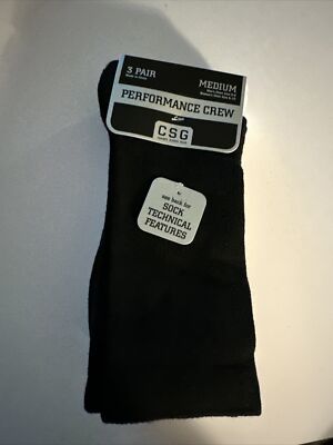 CHAMPS Performance Crew Socks 3 Pack MEDIUM Men’s Women’s | eBay
