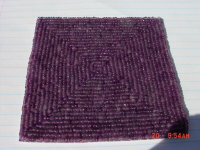 One  Dozen  Beaded  Square  Coasters  Color  Plum  NEW