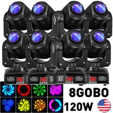 120W LED Moving Head Light RGBW 8Gobo Beam Stage DJ Disco Club DMX Spot Lighting