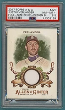 2017 Topps A & G Justin Verlander Game Used Jersey - #JVE PSA 8.5! Tigers! POP 1