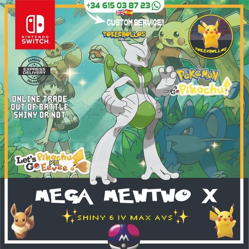 ✨ MEGA MEWTWO X SHINY OR NOT 6IV TRADE ✨ Pokemon Lets Go Pikachu / Eevee 🤎⚡ - Bild 1 von 3