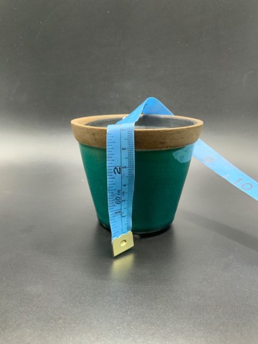 citronella garden candle tag 7oz fractured ceramic green teal yellow 3.15 Diam. - Picture 22 of 27