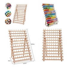 120 Spool Tailor Holder Rack Sewing Organizer Storage Bobbin Sew Wood Thread UK