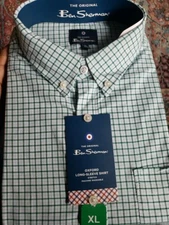 Ben Sherman Men's The Original Oxford Long-Sleeve Shirt, Green, Size XL