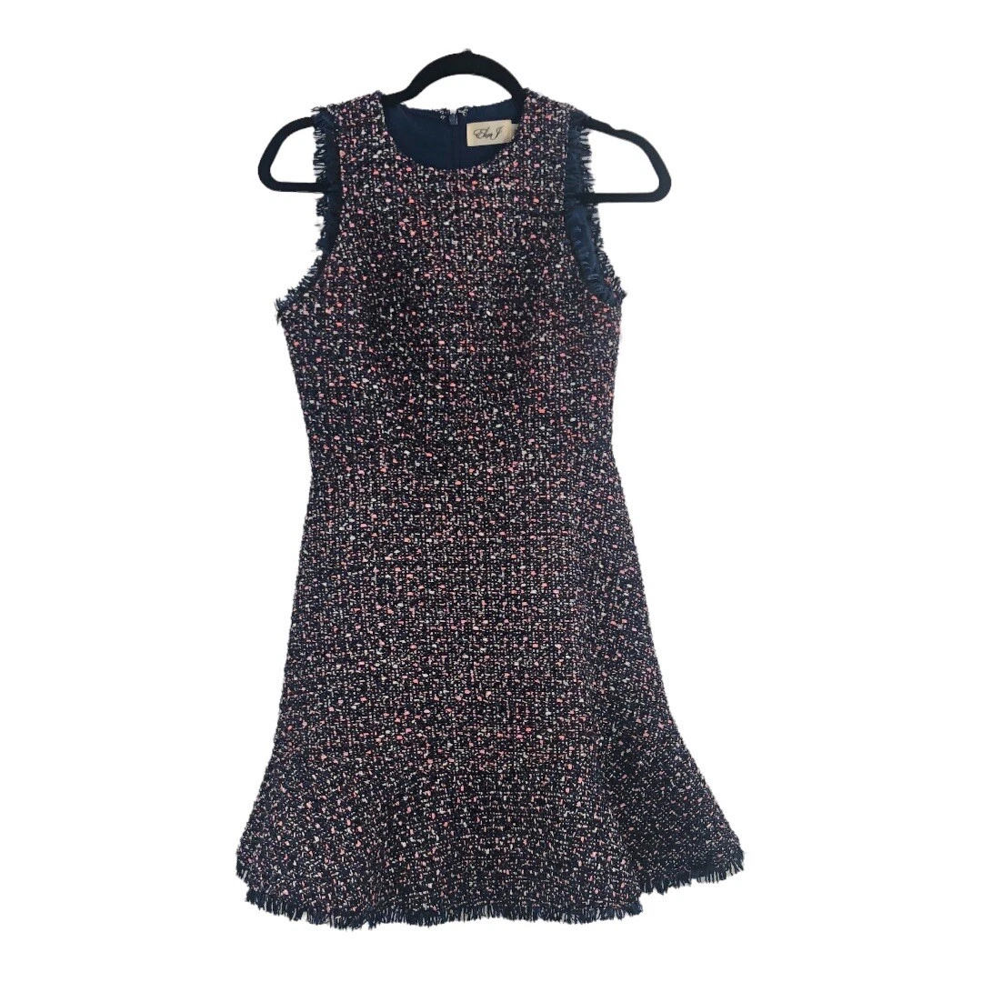 Eliza J Sleeveless Tweed Multicolor Fit Flare Dress Lined Size 4