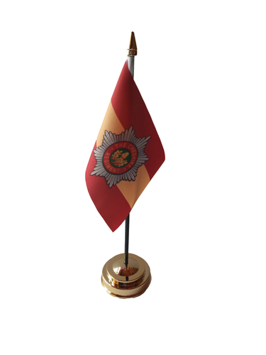 Bandera militar de 6"" x 4"" del regimiento de Cheshire con base dorada - Imagen 3 de 3