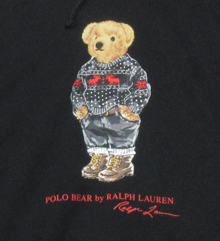 Polo Ralph Lauren Men's Black Polo Bear Graphic Fleece Lined