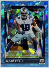 2021 Panini Donruss Optic - Rated Rookie Ice Prizm /15 Jabril Cox #286 DAL