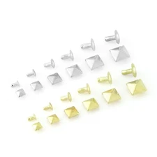 PYRAMID SQUARE RIVETS , METAL , PACK OF 100 SETS
