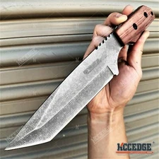 10" Fixed Blade Knife 6" Stonewash Tanto Blade Survival Knife Camping Knife