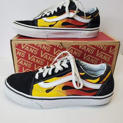 Vans Old Skool Flames Rosso Giallo Nero Scarpe Skateboard Uomo Taglia 4,5 Donna 6 - Foto 4 di 9