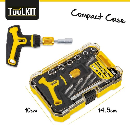 18 Piece Ratchet T-Handle Screwdriver Set Portable Tool Kit for Home DIY Jobs - Picture 2 of 7