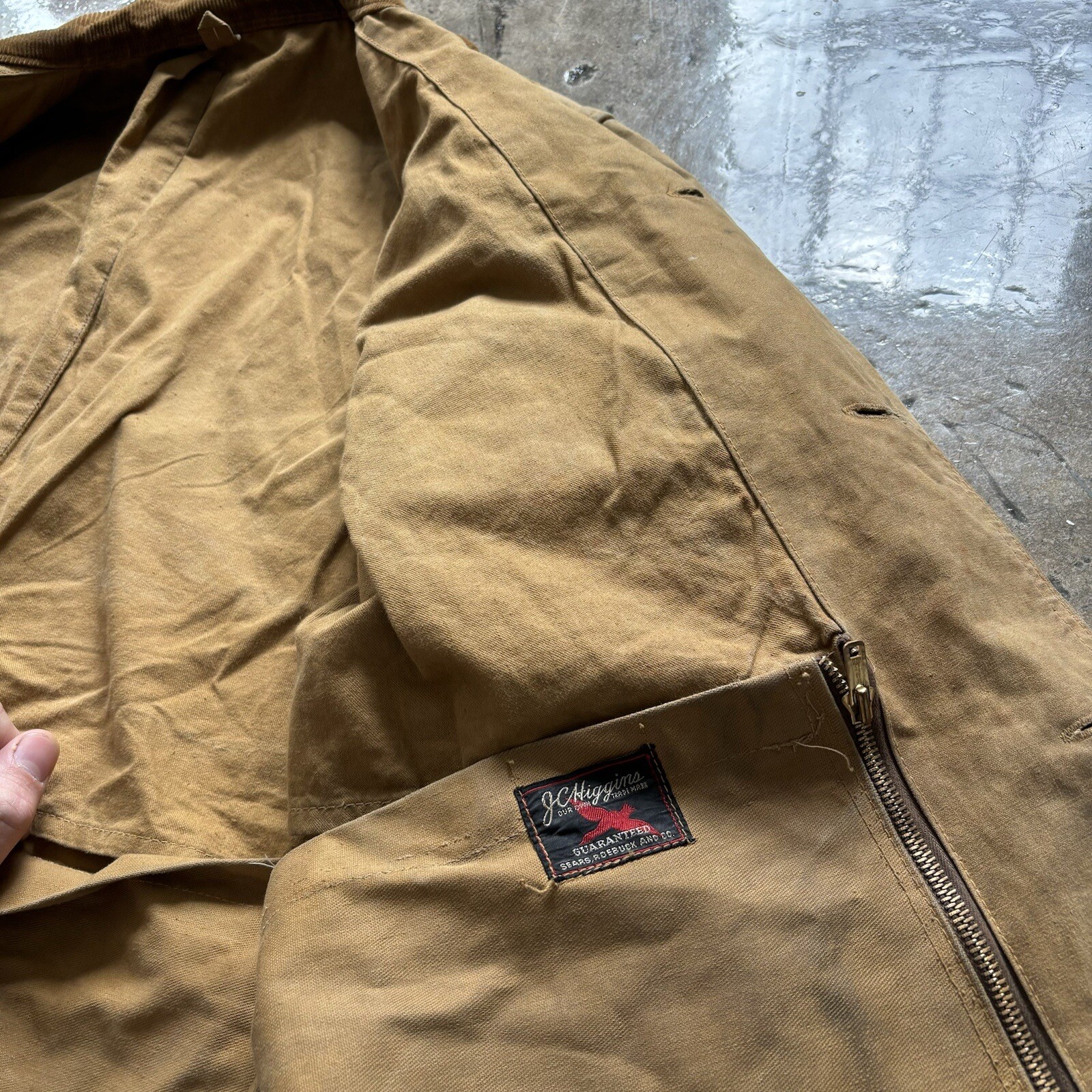 40s Vintage JC HIGGINS Brown Waxed Cotton Duck Huntin… Gem