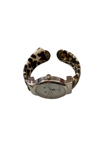 Tom Cat Dial Watch Feline Kitty Lover Cheetah Animal Print Cuff Needs Battery - Picture 2 of 10