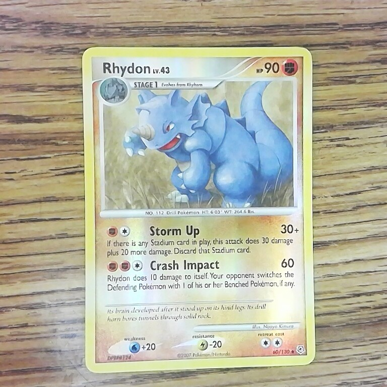 Rhydon 60/130 DIAMOND & PEARL Reverse Holo Uncommon Pokemon Card (LP) 050721