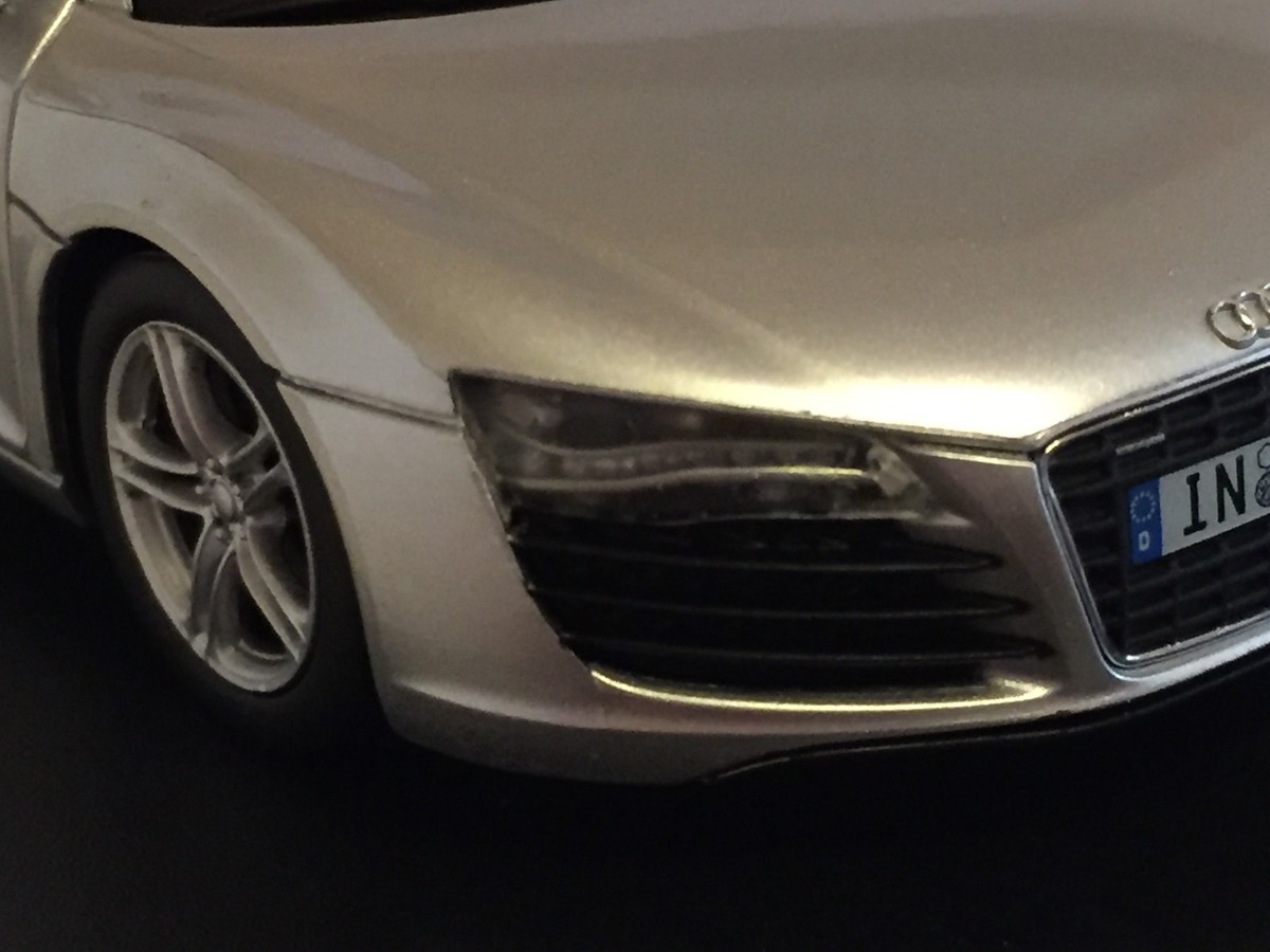 KYOSHO Dnano ASC MM, SILVER AUDI R8 2006, 1:43 DISPLAY MODEL