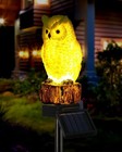 iStatue Owl Solar Decorative Garden Stake Lighting, Waterproof Cute Snowy
